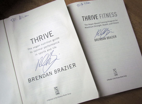 Thrive and Thrive Fitness signed by Brendan Brazier