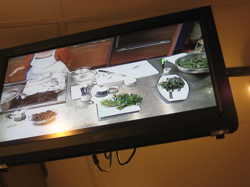 cooking class on tv screen