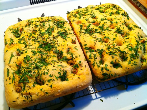 Garlic, Olive, Thyme and Parsley Focaccia