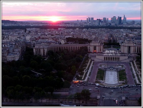 Down View from Eiffel tower 2nd floor restaurant by Ginas Pics