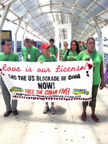 Cuban caravan participants successfully re-enter the United States from Mexico and Cuba on August 1, 2011. This was the 22nd Cuba Friendship Caravan in United States history. by Pan-African News Wire File Photos
