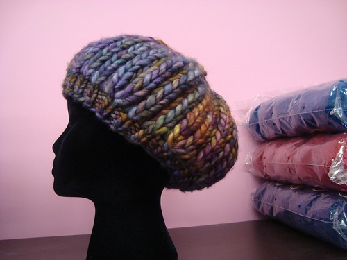 brioche hat out of rasta for let's knit