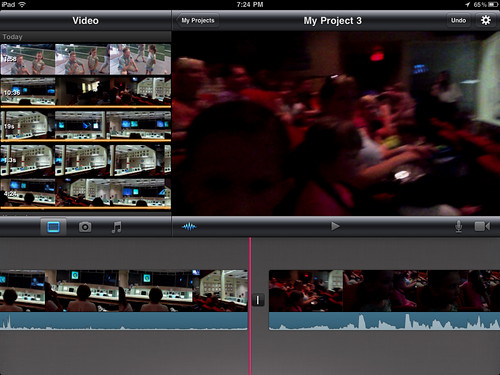 6 (iMovie for iPad) - Swipe a selected clip