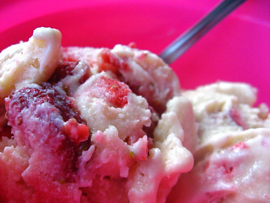 White Chocolate Strawberry Chunk Ice Cream
