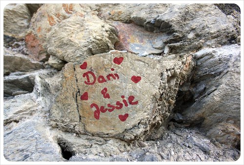 Dani & Jess immortalized in rock