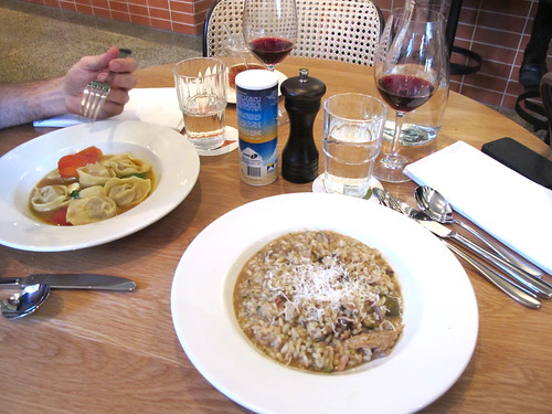 Tortelloni and risotto