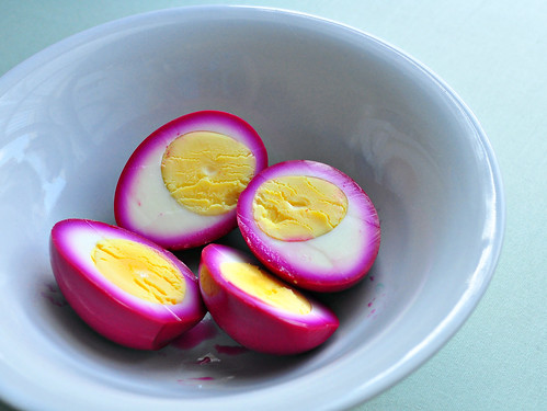 Pink Hardboiled Eggs