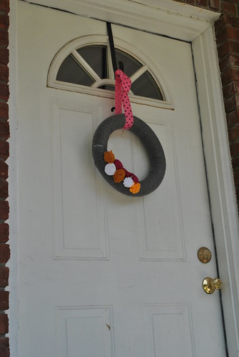 Yarn wreath door