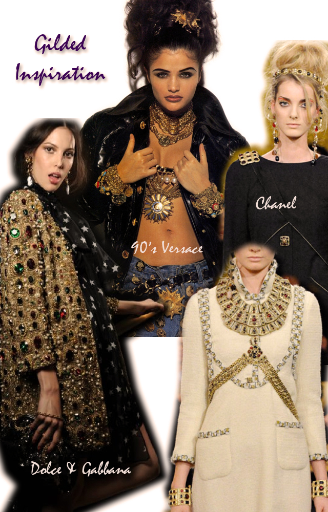 Gilded inspiration+Versace 90's+Chanel+Dolce and Gabbana