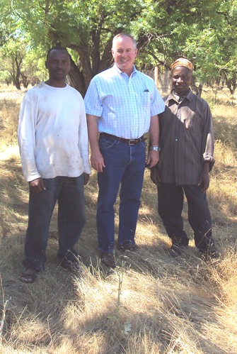 Rev. Roosevelt Tarlesson moved from Liberia to establish a farm community and non-profit foundation in Capay Valley, California. Shown here (right to left) are Rev. Tarlesson, FSA State Executive Director Val Dolcini and the Reverend’s son Taihpan