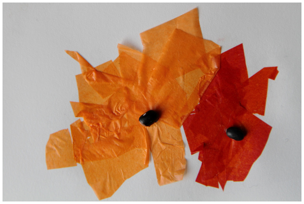Poppy inspired paper tissue collages for kids