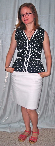 Polka Dot with White Skirt