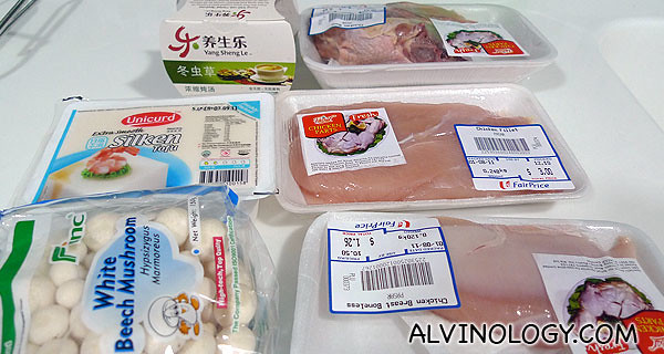 Stuff I bought at NTUC to cook the soup (around $10 in total)