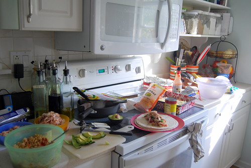 Kitchen During Enchilada Bake