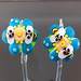 Earring Pair : Bee Blue Blossom
