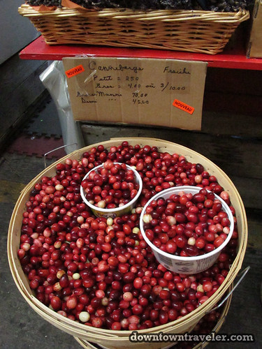 Fresh cranberries at Jean Talon market in Montreal