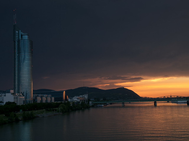 'Golden Hour' sunset over Danube River