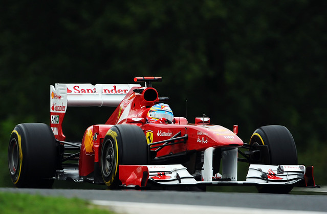 The Ferrari 150° Italia during Practice for the 2011 Hungarian Grand Prix