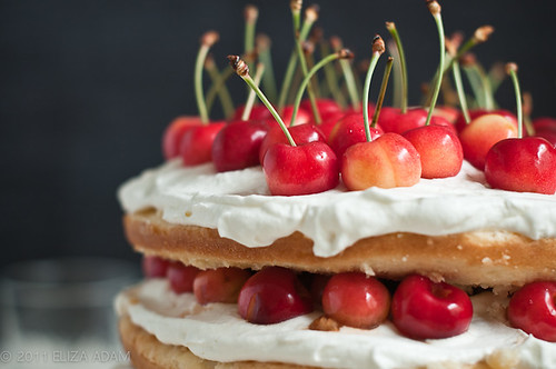 Cherry Cream Layered Cake