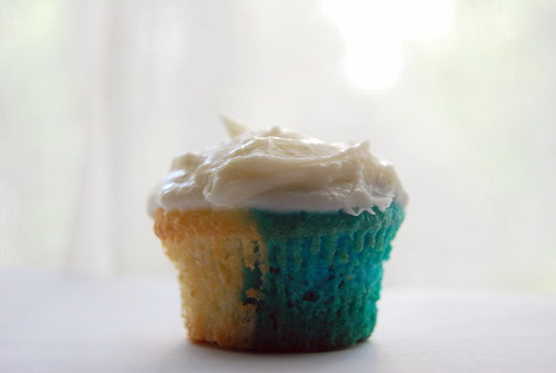 Blue Tie-Dye Cupcakes