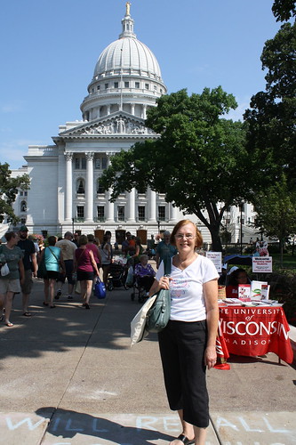 Mom outside of Capitol Madison