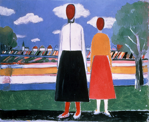 Kazimir Malevich - Two Figures in a Landscape [1931-32]