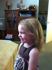 Posy straightened Lily's hair!