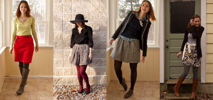 thrifted skirts, ideas, 