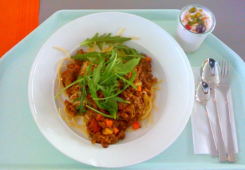 Spaghetti mit Balsamicolinsen & Ruccola / with balsamico lentils & ruccola