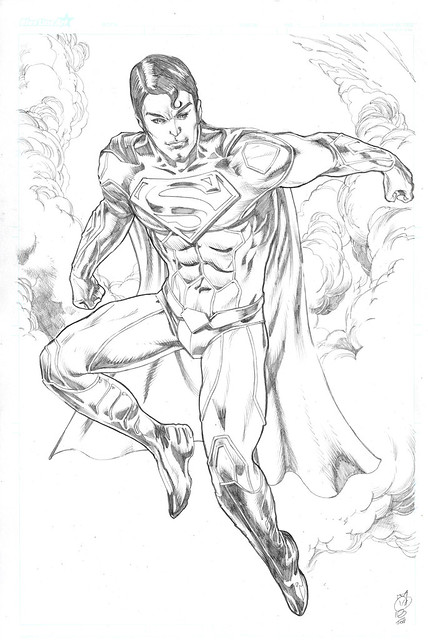 Superman jim lee relaunch kelvin chan rocketraygun pencil comic art dc comics