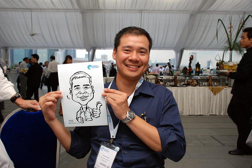 caricature live sketching for Singapore International Water Week Closing Dinner - 1