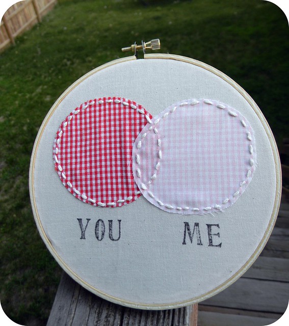 You & Me Venn Diagram Embroidery