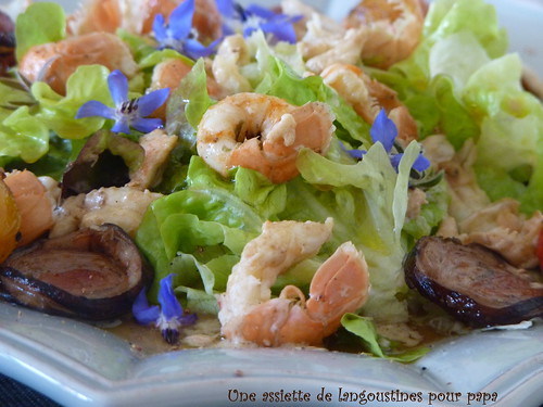 salade de langoustines à l'andouille et tilleul