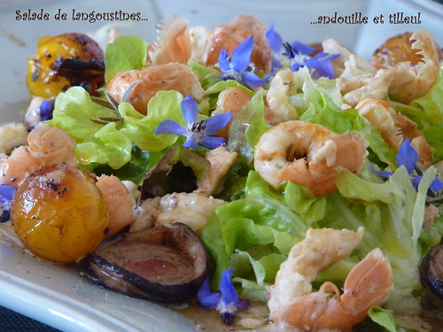 salade de langoustines à l'andouille et au tilleul