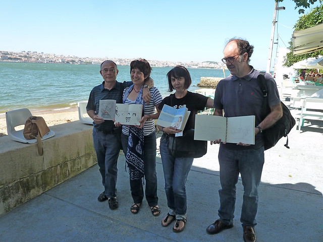 Cuadernistas disfrutando en Lisboa