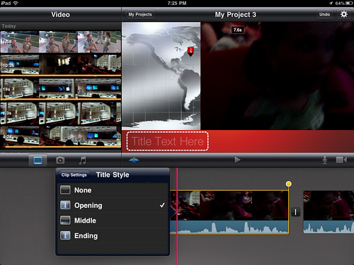 8 (iMovie for iPad) - Choose the desired clip title slide