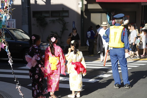 Three girls in Kimono