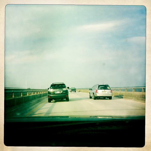 crossing over the bridge to OBX