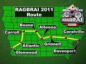 RAGBRAI 2011 - official route