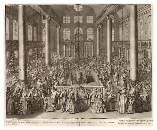 001-Sinagoga de los juidos portugueses en Amsterdam-Ceremonias et coutumes religieuses de tous les peuples du monde 1741- Bernard Picart-© Universitätsbibliothek Heidelberg