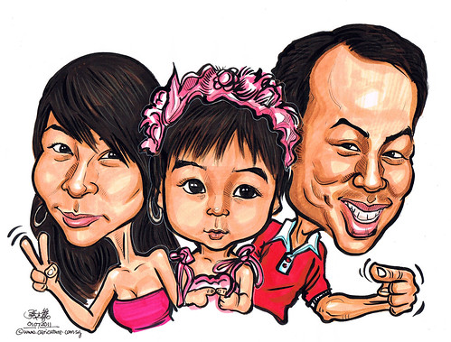 family caricatures in colour 01072011