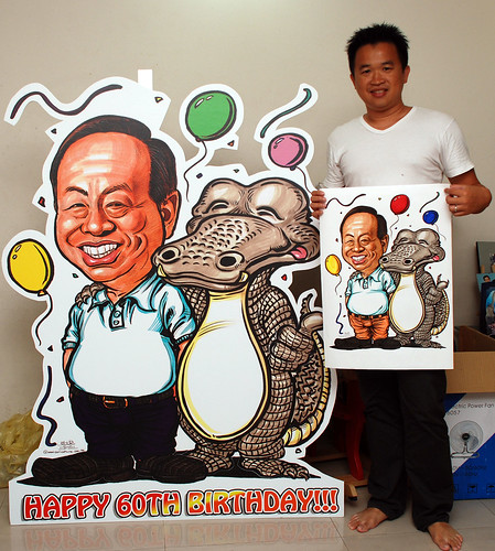 Caricature for Heng Long with crocodile printed on mobile standee 5