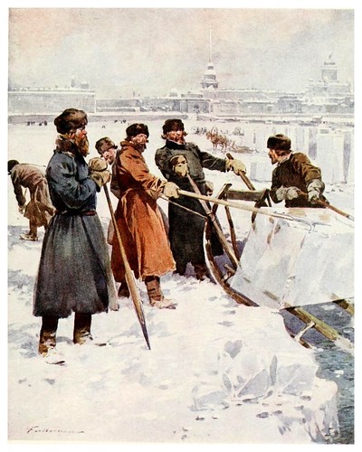 001Cortando hielo en el Neva-Russia-1913- F. de Haenen