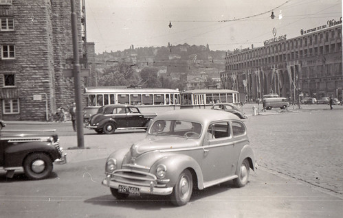 Arnulf-Klett-Platz, Stuttgart, Germany. 1950s.