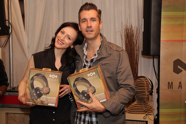 Sarah Slean and Royal Wood with their new House of Marley headphones