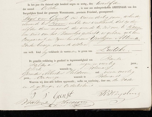 11 Oct 1869 Luitske van Gunst in Piaam
