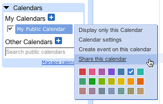 Sharing your Google calendar