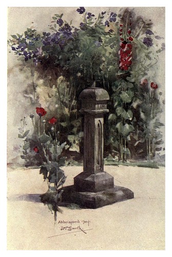008-Reloj de sol de Sir Walter en Abbotsford-The charm of gardens 1910- Dion Clayton Calthrop