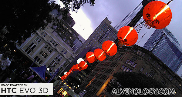 Rows of Chinese red lanterns at Hyde Park