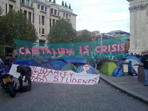 Capitalism is Crisis banner at St Paul's